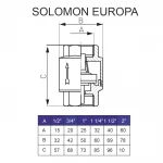 Клапан обратного хода воды SOLOMON 1 1/4″ EUROPA 6026 лат. шток
