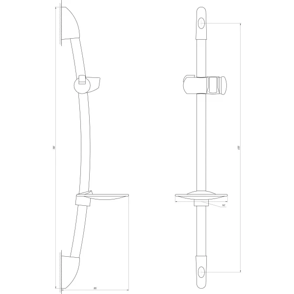Душова стійка Dishi L106C (2шт. в коробці)