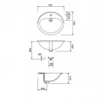 Умивальник для стільниць Cersanit CALLA 54