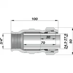 Соединение прямое зажимное с внутренней резьбой DN20(24,3-27,5 мм) х 3/4″ IK AGAflex