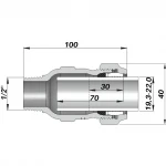 Соединение прямое зажимное с наружной резьбой DN15(19,3-22,0мм) х 1/2″ AK AGAflex