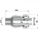 Соединение прямое зажимное с наружной резьбой DN20(24,3-27,5мм) х 3/4″ AK AGAflex