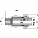 Соединение прямое зажимное с наружной резьбой DN25(31,2-34,4мм) х 1″ AK AGAflex