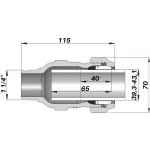 Соединение прямое зажимное с наружной резьбой DN32(39,3-43,1 мм) х 1 1/4″ AK AGAflex