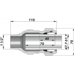 Соединение прямое зажимное с наружной резьбой DN40(47,7-51,7 мм) х 1 1/2″ AK AGAflex