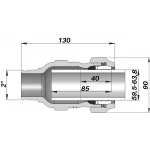 Соединение прямое зажимное с наружной резьбой DN50(59,5-63,8 мм) х 2″ AK AGAflex