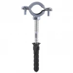 Хомут в сборе CR    1/2″ (20-23мм) с винтом-шурупом 8*80 и дюбелем в уп., серый