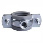 Хомут в сборе CR    1/2″ (20-23мм) с винтом-шурупом 8*80 и дюбелем в уп., серый