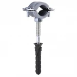 Хомут в сборе CR    1/2″ (20-23мм) с винтом-шурупом 8*80 и дюбелем в уп., серый