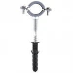 Хомут в сборе CR    3/4″ (25-30мм) с винтом-шурупом 8*80 и дюбелем в уп., серый