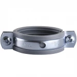 Хомут в сборе CR  1 1/2″ (47-53мм) с винтом-шурупом 8*100 и дюбелем в уп., серый