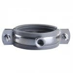 Хомут в сборе CR  1 1/2″ (47-53мм) с винтом-шурупом 8*100 и дюбелем в уп., серый