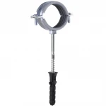 Хомут в сборе CR  1 1/2″ (47-53мм) с винтом-шурупом 8*100 и дюбелем в уп., серый