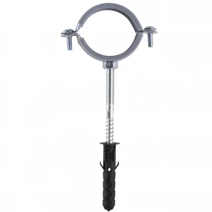 Хомут в сборе CR 1 1/2″ (47-53мм) с винтом-шурупом 8*100 и дюбелем в уп., серый Хомут в сборе CR 1 1/2″ (47-53мм) с винтом-шурупом 8*100 и дюбелем в уп., серый
