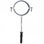 Хомут в сборе CR  2 1/2″ (70-80мм) с винтом-шурупом 8*100 и дюбелем в уп., серый