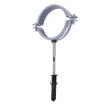 Хомут в сборе CR  2 1/2″ (70-80мм) с винтом-шурупом 8*100 и дюбелем в уп., серый