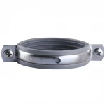Хомут в сборе CR  2 1/2″ (70-80мм) с винтом-шурупом 8*100 и дюбелем в уп., серый