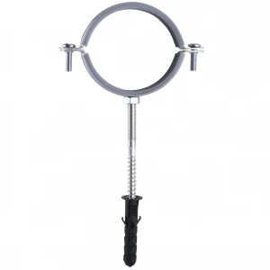 Хомут в сборе CR 2 1/2″ (70-80мм) с винтом-шурупом 8*100 и дюбелем в уп., серый Хомут в сборе CR 2 1/2″ (70-80мм) с винтом-шурупом 8*100 и дюбелем в уп., серый