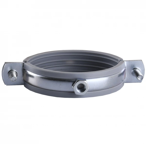 Хомут в сборе CR  2 1/2″ (70-80мм) с винтом-шурупом 8*100 и дюбелем в уп., серый