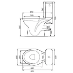 Унітаз компакта Cersanit PRESIDENT P010/P011 горизонт, (без бачка, без сидіння)