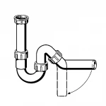 Сифон для раковини VIEGA 1 1/2″х50 без патр. 45° пластик білий трубний б/г 102821