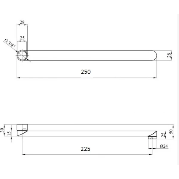 Излив смесителя Globus Lux M72 25F