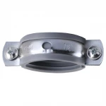 Хомут в сборе CR  1  1/4″ (42-47мм) с винтом-шурупом 8*80 и дюбелем в уп., серый