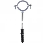 Хомут в сборе CR  1  1/4″ (42-47мм) с винтом-шурупом 8*80 и дюбелем в уп., серый