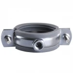 Хомут в сборе CR  1  1/4″ (42-47мм) с винтом-шурупом 8*80 и дюбелем в уп., серый