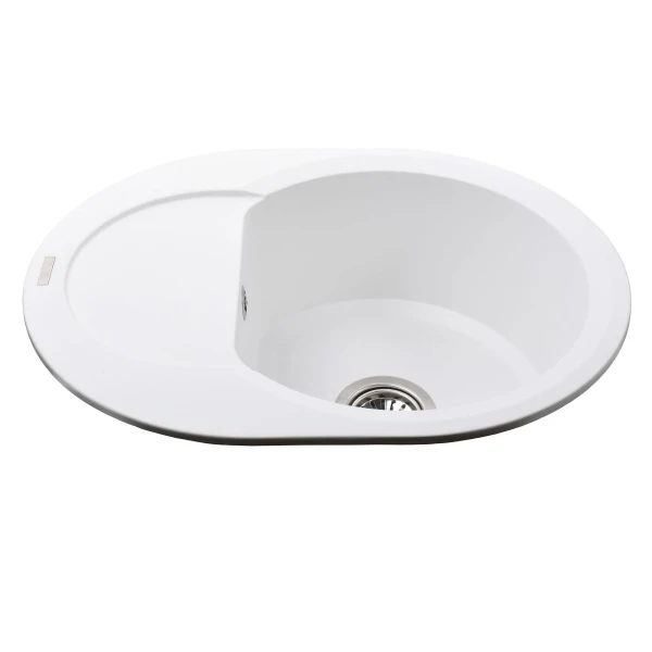 Гранітна мийка Globus Lux MORAINE білий 600х470мм-А0007