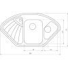 Гранітна мийка Globus Lux AVERNO чорний металік 1060х575мм-А0001
