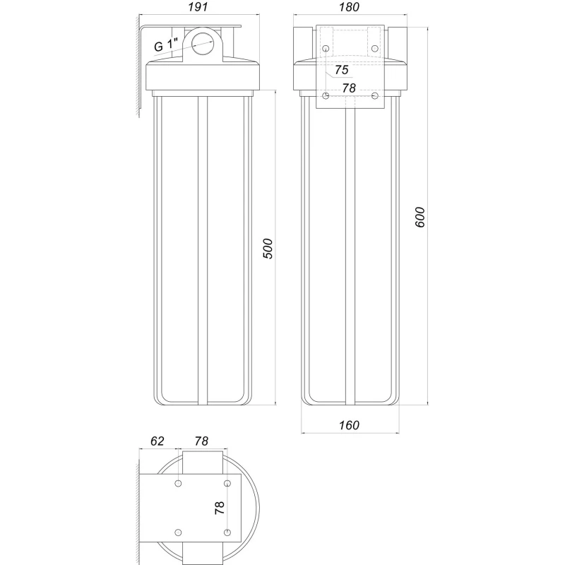 Фільтр-колба + ПП картридж Bіо+ systems SL20-BB Big Blue 20″, 1″