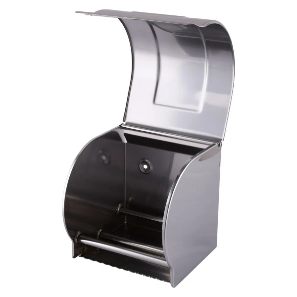 Тримач туалетного паперу HOTEC 16.623а з кришкою, (122*120*126mm) Stainless Steel