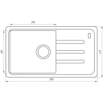 Гранітна мийка Globus Lux LUGANO сiрий камiнь 780x435мм-А0005