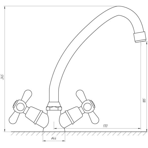Смеситель для кухни Globus Lux GB-SHARM-0104-00-WH без шлангов