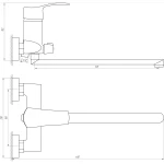 Смеситель для ванны Globus Lux QUEENSLAND GLQU-0208