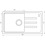Гранітна мийка Globus Lux LUGANO графіт 780x435мм-А0001