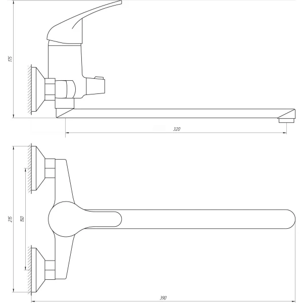 Смеситель для ванны Globus Lux Solly GLSO-0208
