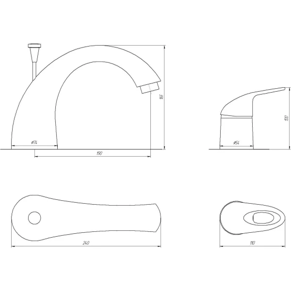 Смеситель для ванны Globus Lux Smart GLSM-0109