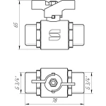 Кран шаровый прямой SELBA 3/4″ НН КБ SL1503