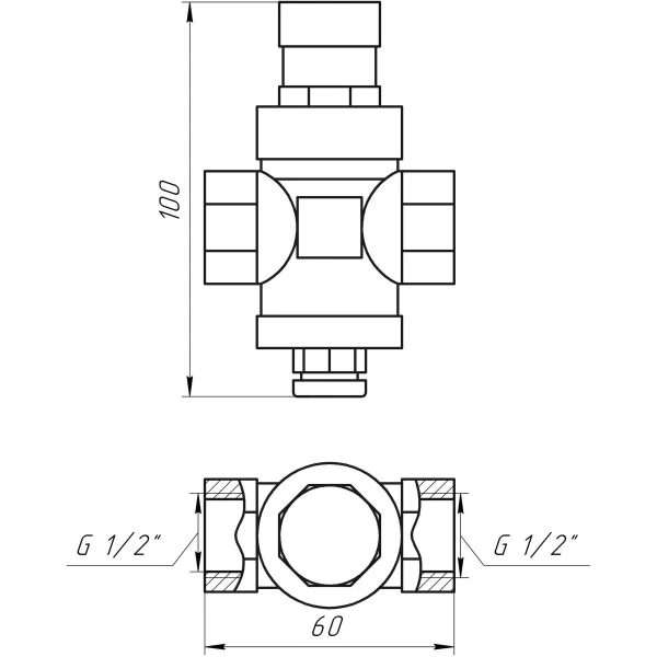 Редуктор под манометр ITAP 1/2″ 361