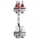 Колектор з вимірювачем витрат, регуляторами та кріпленням ECO 001D 1″x2