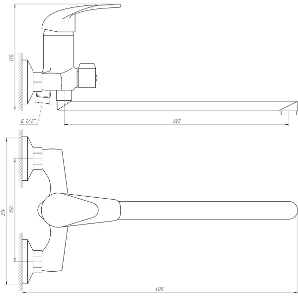 Смеситель для ванны EcoMix ENERGO E-GEZ-208