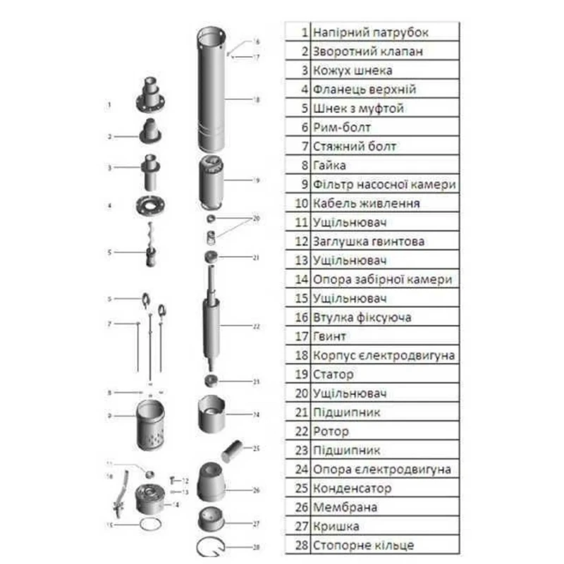Насос скважинный шнековый VOLKS pumpe 3 QGD 1,5-90-0,55кВт 3 дюйма! + кабель 15м