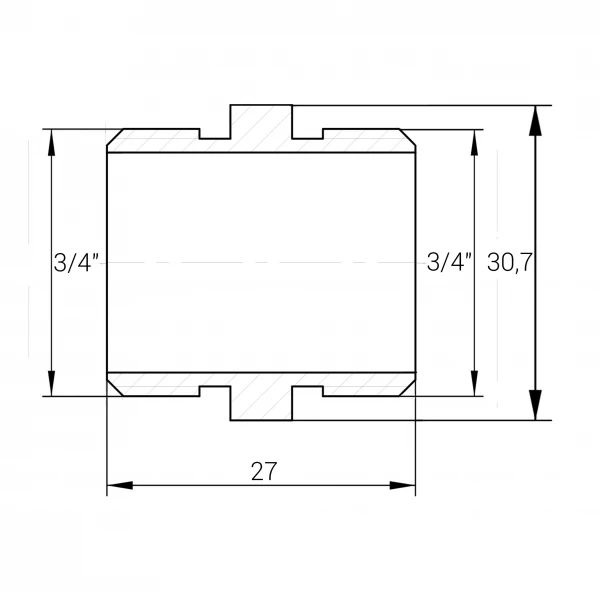 Ниппель 3/4″НН латунный А0502А