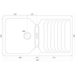Гранітна мийка Globus Lux BOREN коричневий 860x500мм-А0006