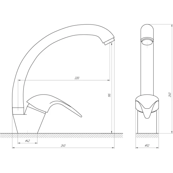 Смеситель для кухни EcoMix ENERGO E-GEZ-103S-WH