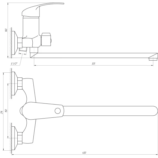 Смеситель для ванны EcoMix ENERGO P-GEP-208