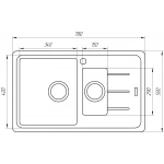 Гранітна мийка Globus Lux IZEO сiрий камiнь 780x500мм-А0005