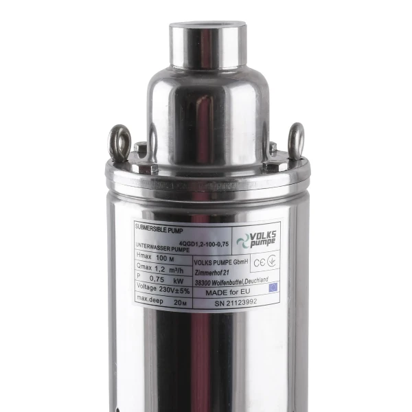 Насос скважинный шнековый VOLKS pumpe 4 QGD 1,2-100-0,75кВт +кабель 15м